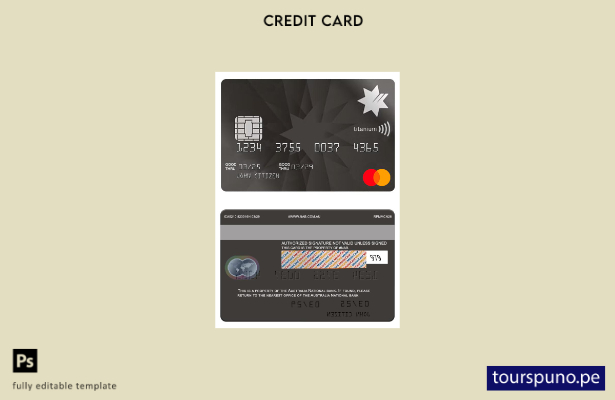 lista para imprimir plantilla de tarjeta mastercard de titanio de Australia Nati